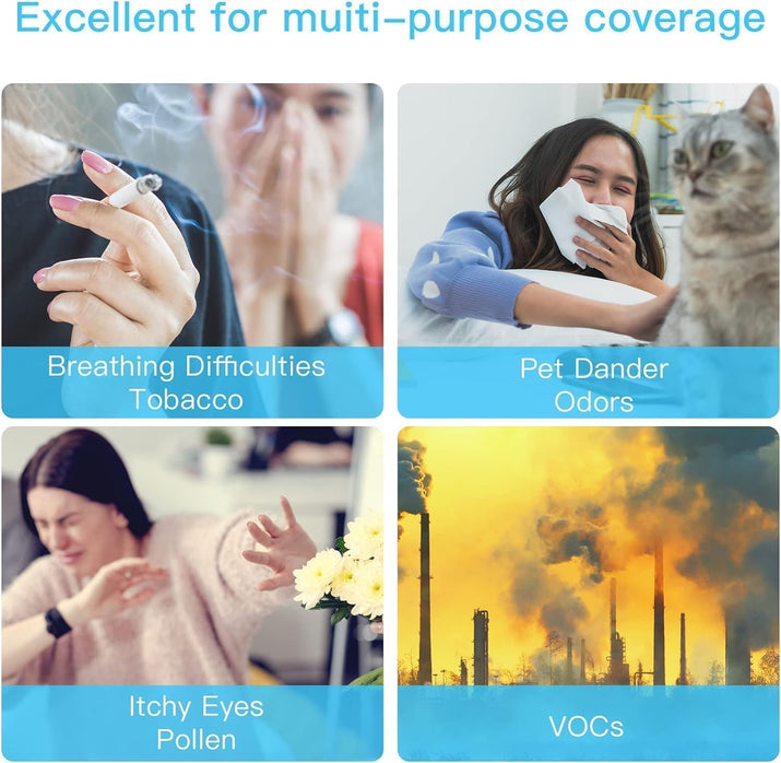 AIRTOK Purificador De Aire, Purificador De Aire Con Filtro Hepa 13 Área De Cobertura Máxima De 92M² (990 Ft²), Filtro HEPA Para Alergias, Humo, Caspa De Mascotas Y Olores, Con Luz Nocturna, AP1001